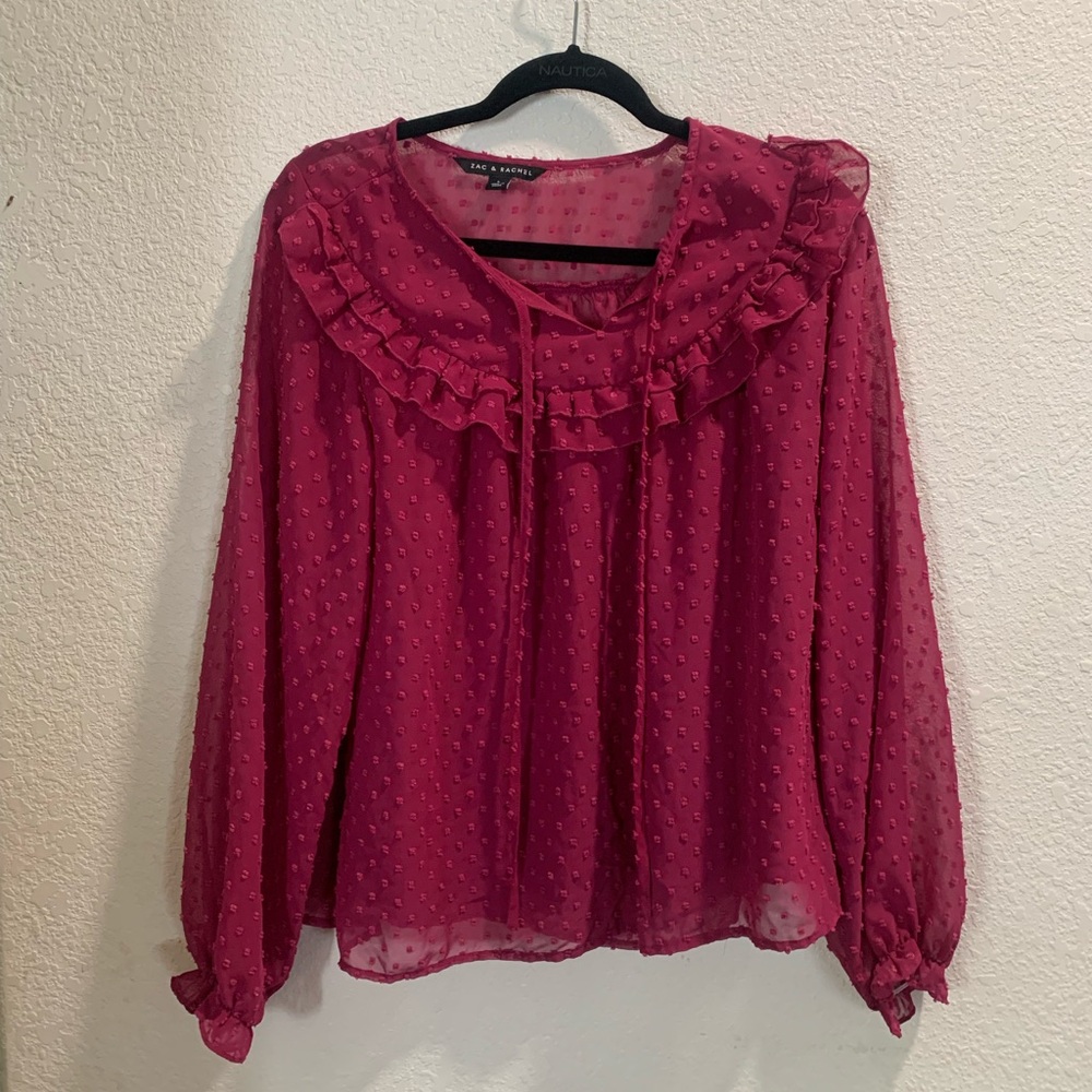 Zac & Rachel Women's Pink Long Sleeve Blouse Lusa…